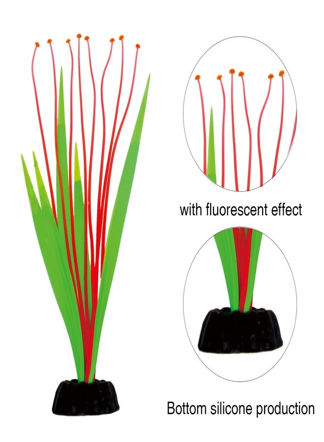 LPFLASAT Fish Tank Decorations Aquarium Decorations Glowing Aquatic Plants Artificial Silicone Ornament with Glowing Effect for Fish Tank Landscape Decoration Betta Fish Tank Decor (Red) - Image 5